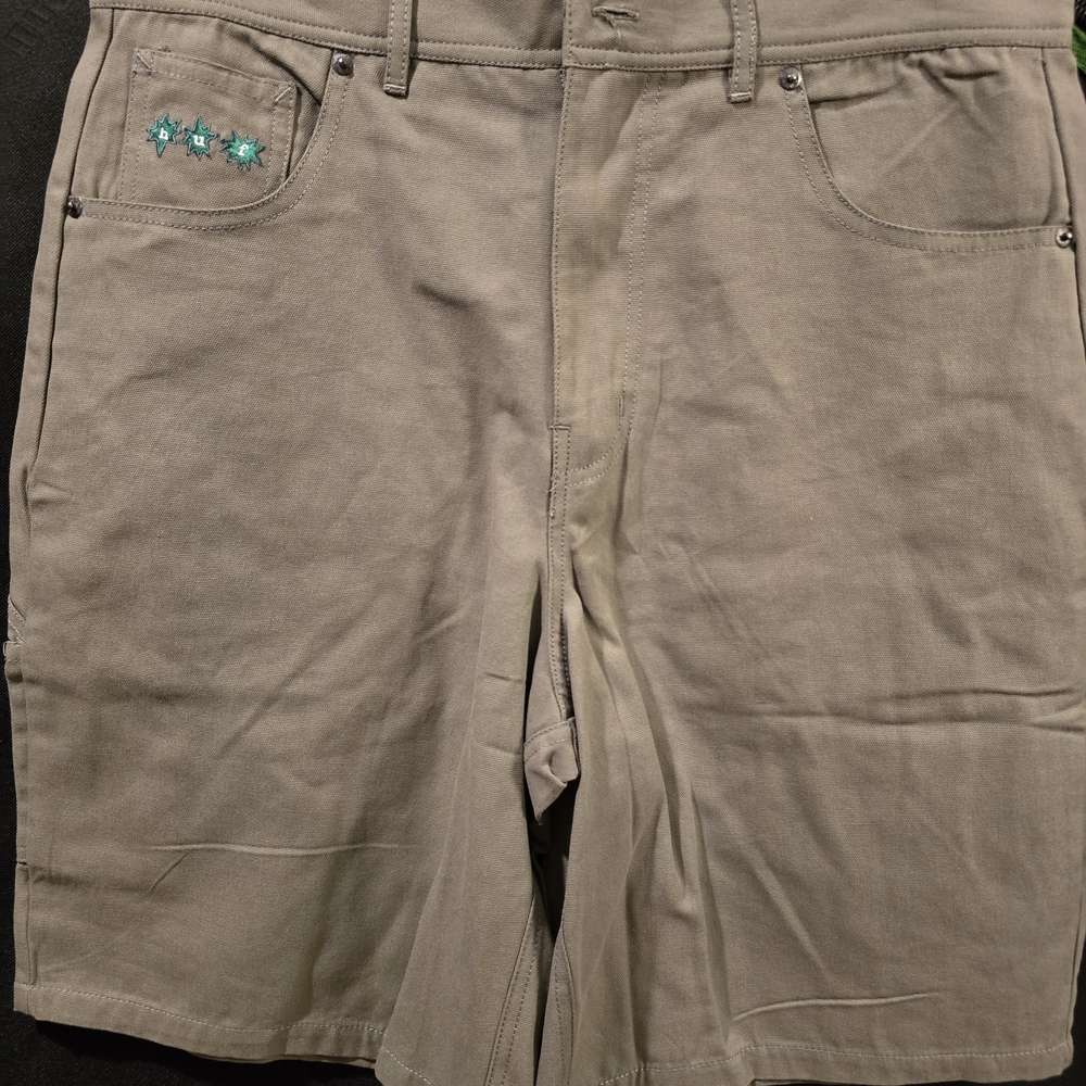 HUF Tan Shorts with Teal Embroidery